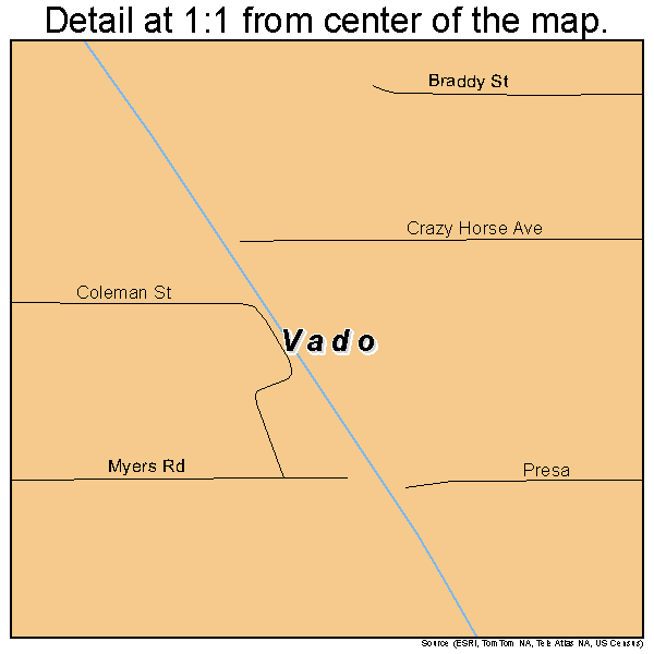 Vado, New Mexico road map detail