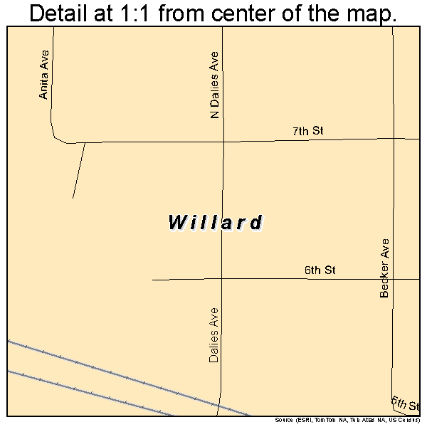 Willard, New Mexico road map detail