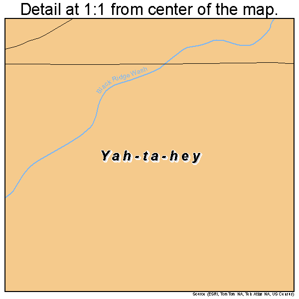 Yah-ta-hey, New Mexico road map detail