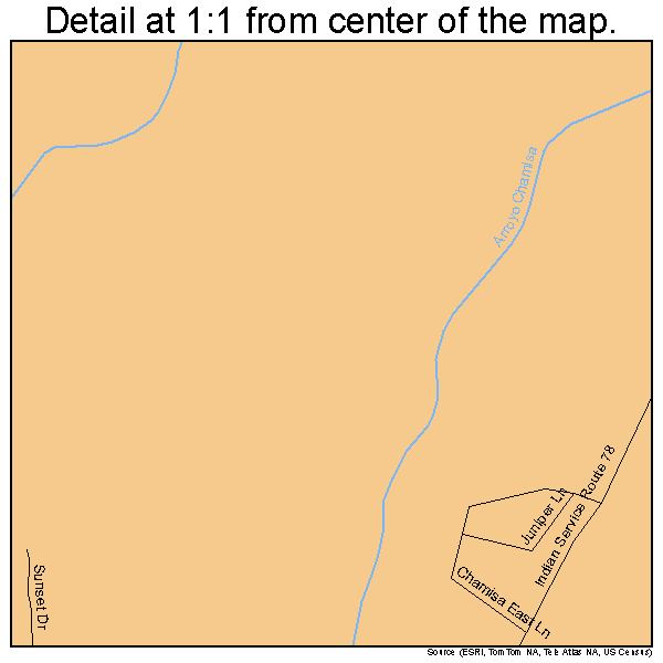 Zia Pueblo, New Mexico road map detail