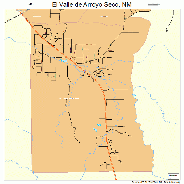 El Valle de Arroyo Seco, NM street map