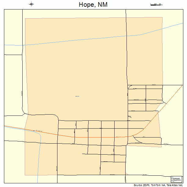 Hope, NM street map