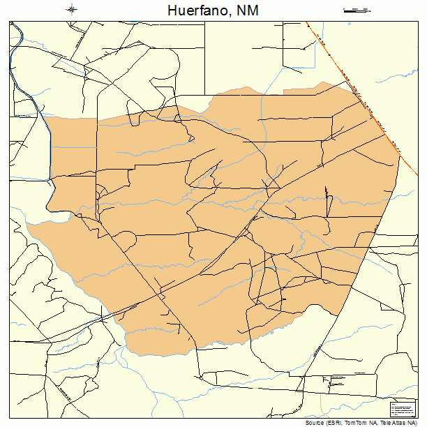 Huerfano, NM street map