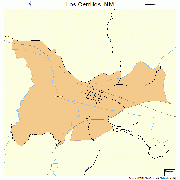 Los Cerrillos, NM street map