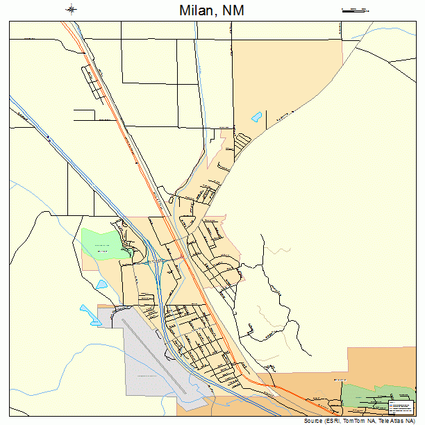 Milan, NM street map