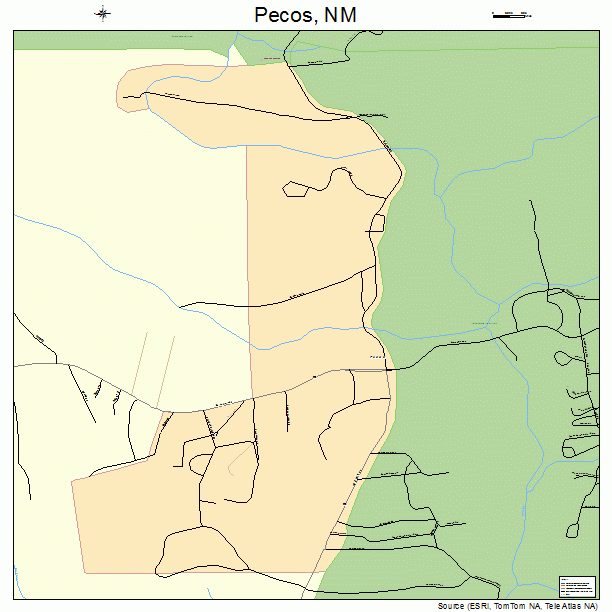 Pecos, NM street map