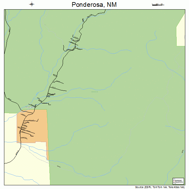 Ponderosa, NM street map