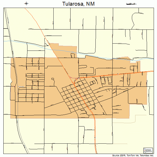 Tularosa, NM street map