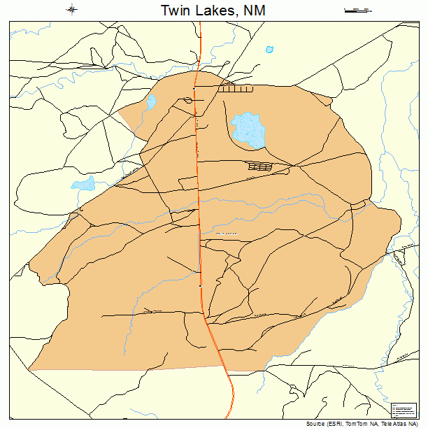 Twin Lakes, NM street map