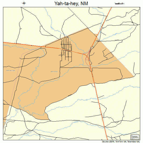 Yah-ta-hey, NM street map