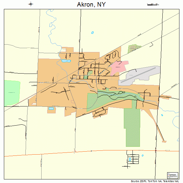 Akron New York Street Map 3600441