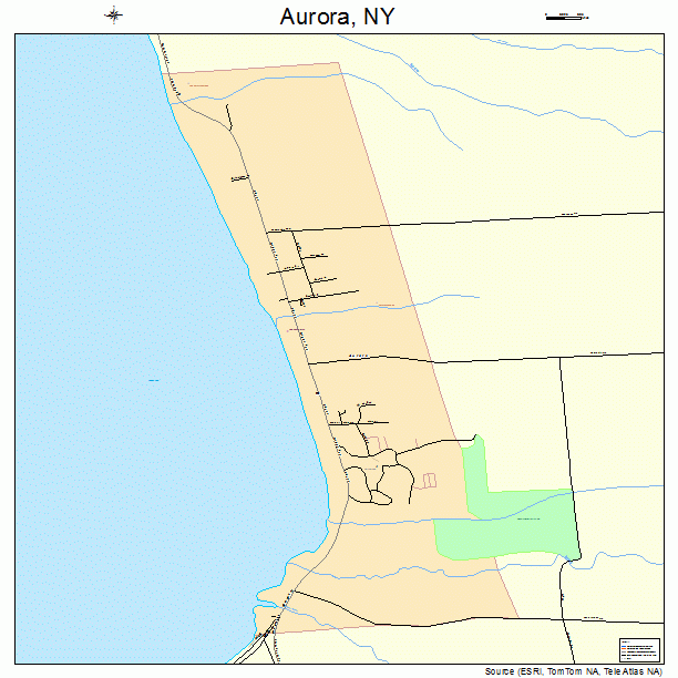 Aurora New York Street Map