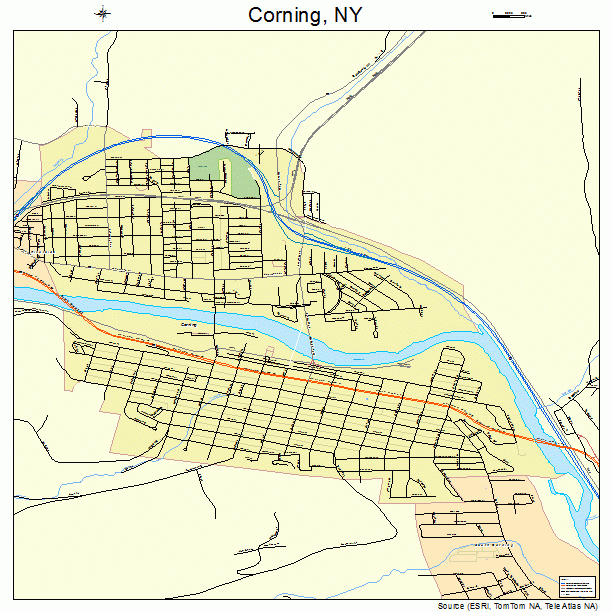 Corning, NY street map