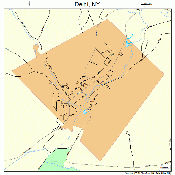 Delhi, NY street map