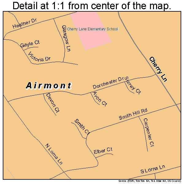 Airmont, New York road map detail