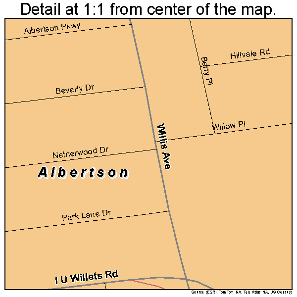 Albertson, New York road map detail