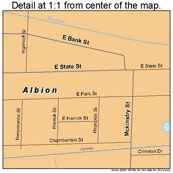 Albion, New York road map detail