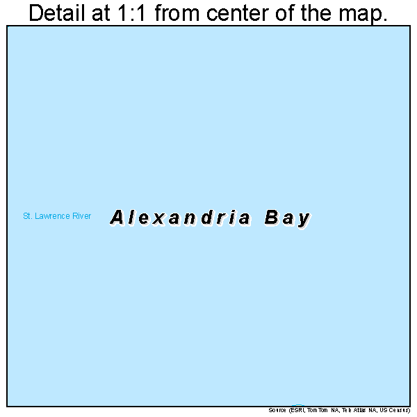 Alexandria Bay, New York road map detail