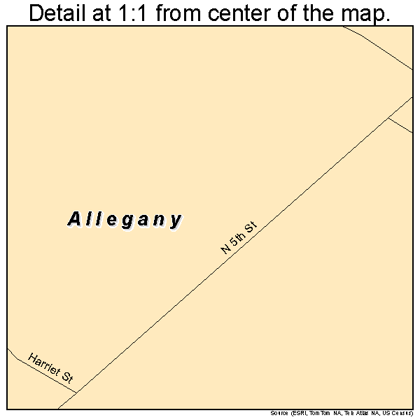 Allegany, New York road map detail