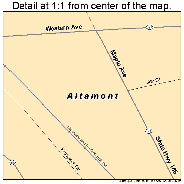 Altamont, New York road map detail