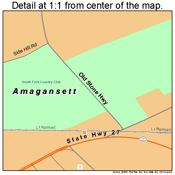 Amagansett, New York road map detail