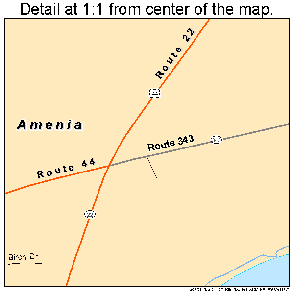 Amenia, New York road map detail