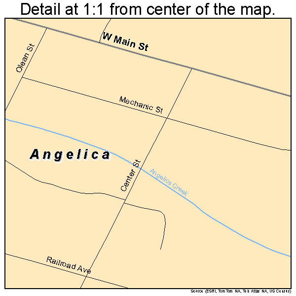 Angelica, New York road map detail