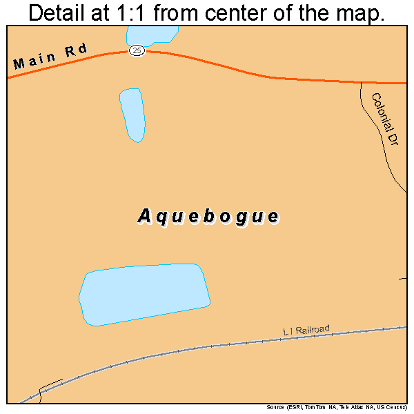 Aquebogue, New York road map detail