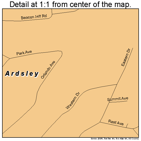 Ardsley, New York road map detail