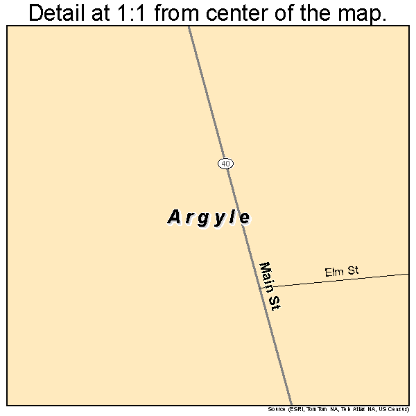 Argyle, New York road map detail