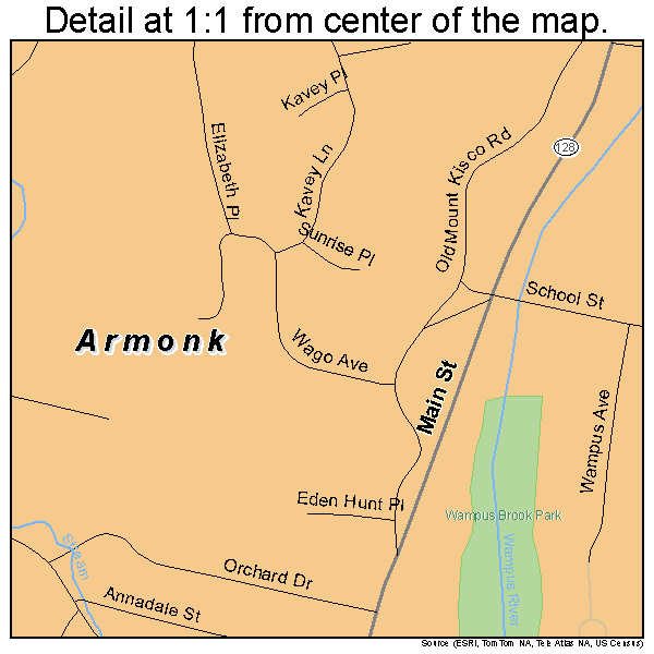 Armonk, New York road map detail
