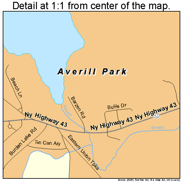 Averill Park, New York road map detail