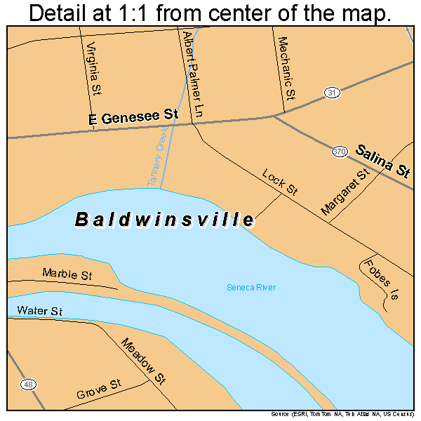 Baldwinsville, New York road map detail