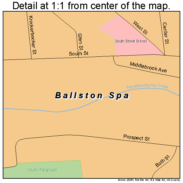 Ballston Spa, New York road map detail