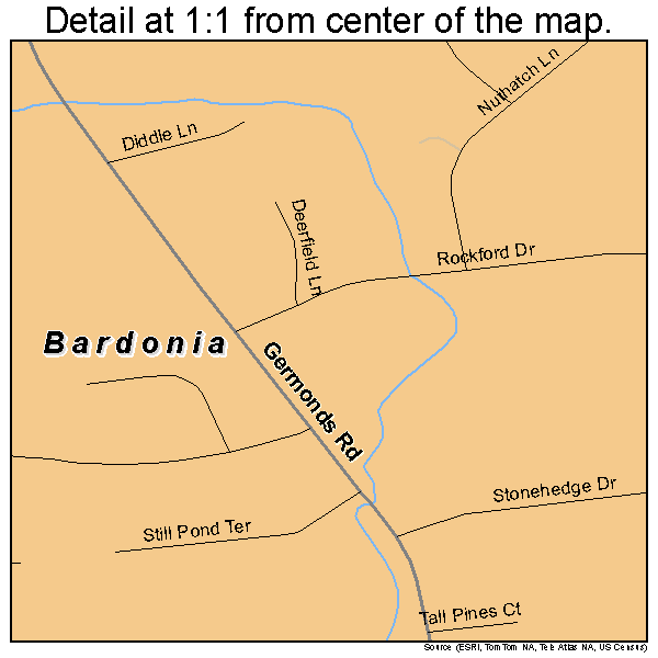 Bardonia, New York road map detail