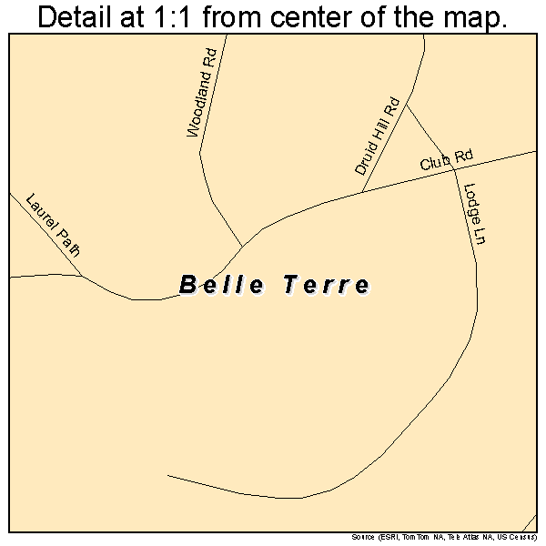 Belle Terre, New York road map detail