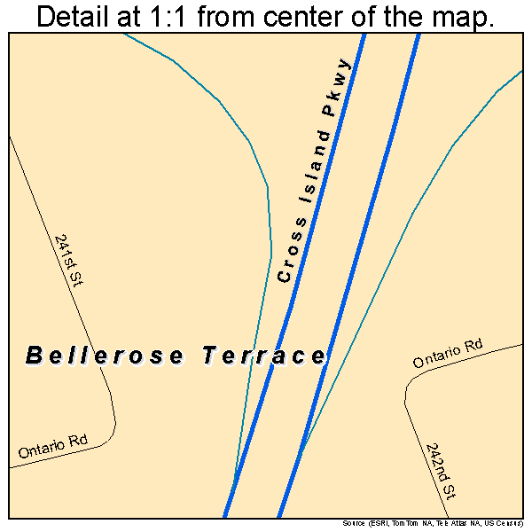 Bellerose Terrace, New York road map detail