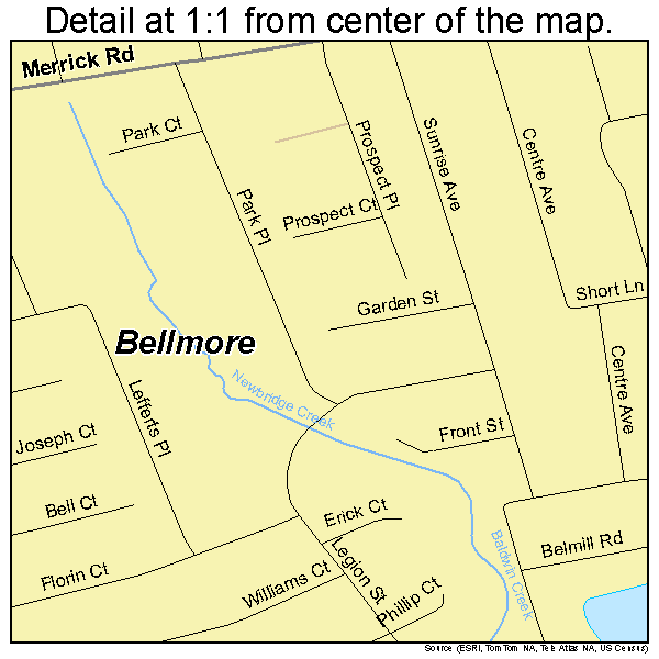 Bellmore, New York road map detail