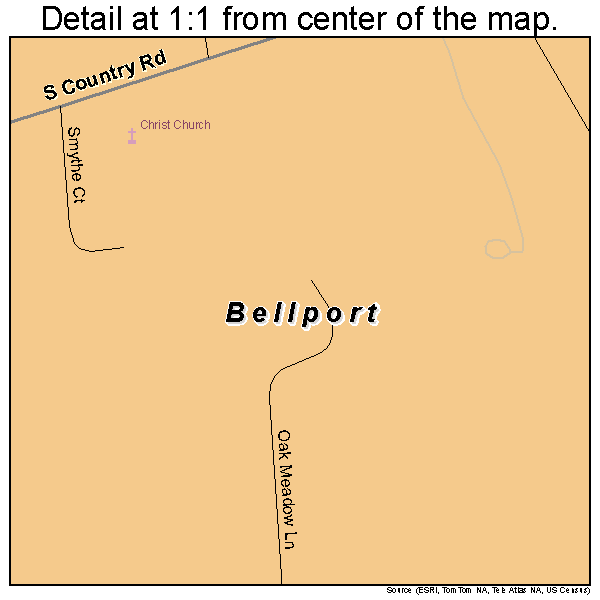 Bellport, New York road map detail