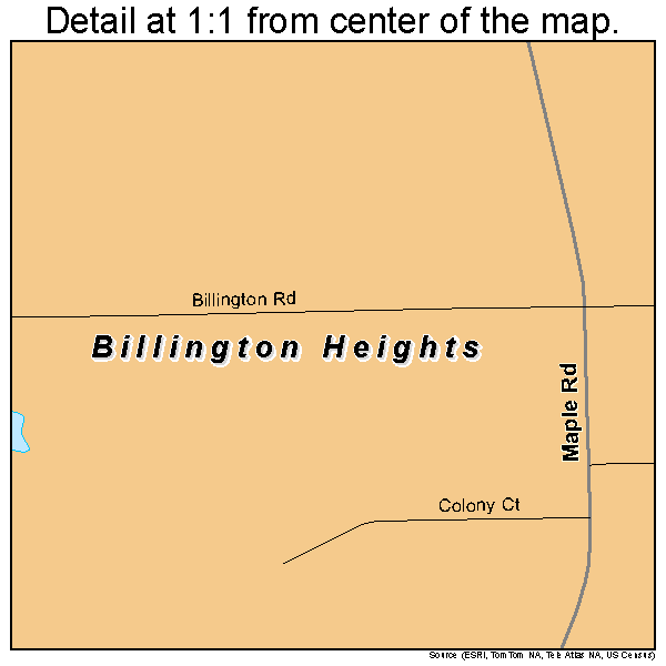 Billington Heights, New York road map detail