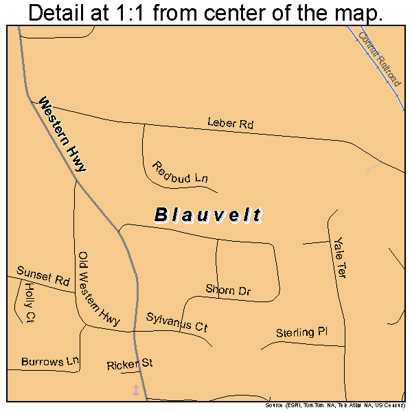 Blauvelt, New York road map detail