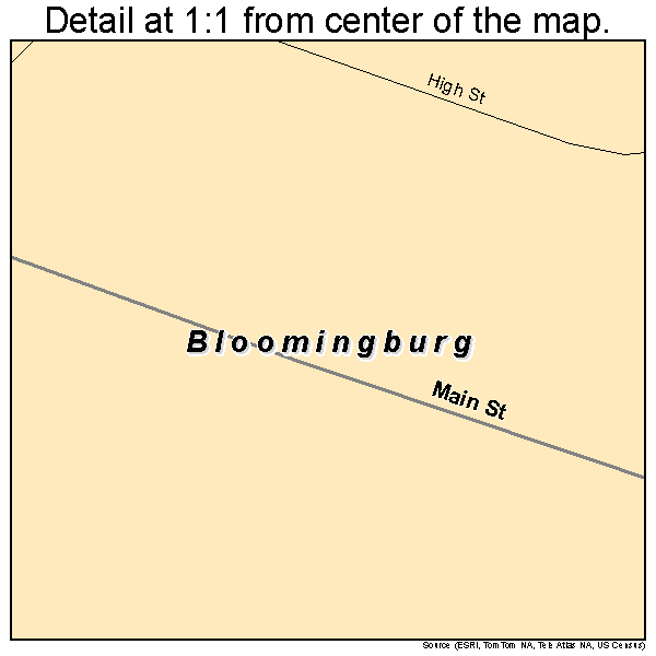 Bloomingburg, New York road map detail
