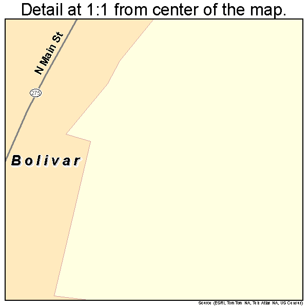 Bolivar, New York road map detail