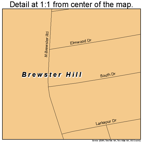 Brewster Hill, New York road map detail