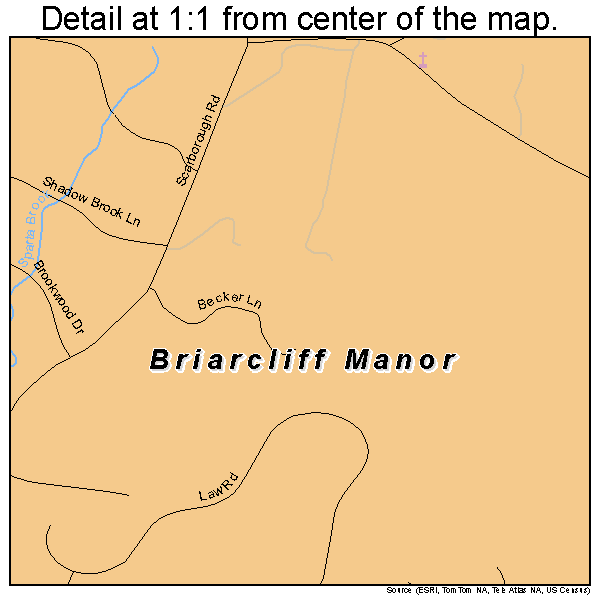 Briarcliff Manor, New York road map detail