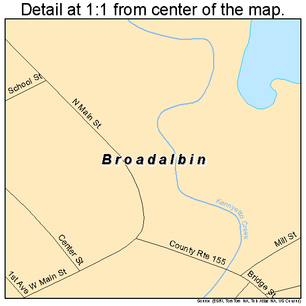 Broadalbin, New York road map detail