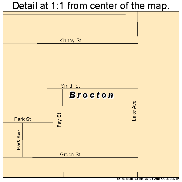 Brocton, New York road map detail