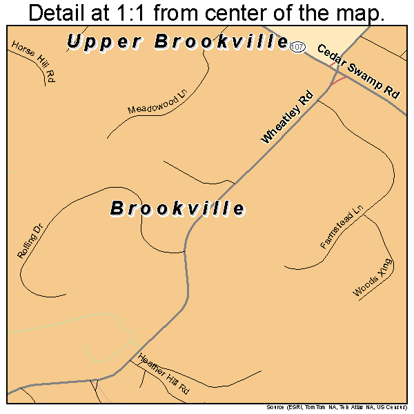 Brookville, New York road map detail