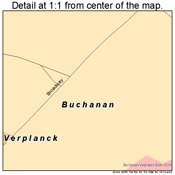 Buchanan, New York road map detail