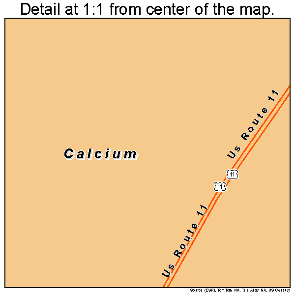 Calcium, New York road map detail